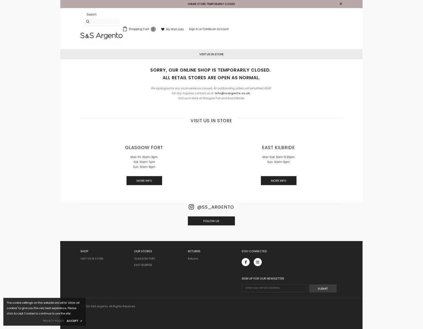 ssargento.co.uk shopify website screenshot
