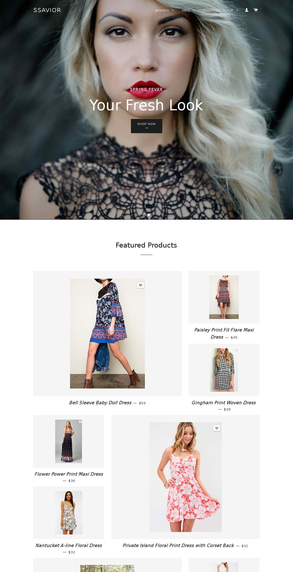 ssavior.com shopify website screenshot