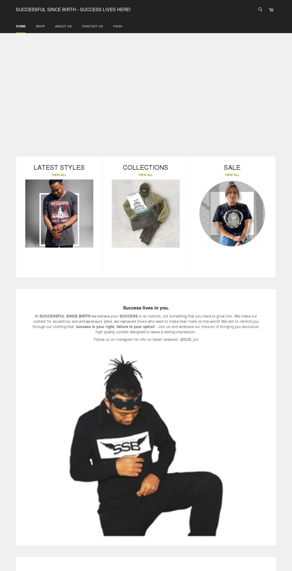 ssb-inc.com shopify website screenshot