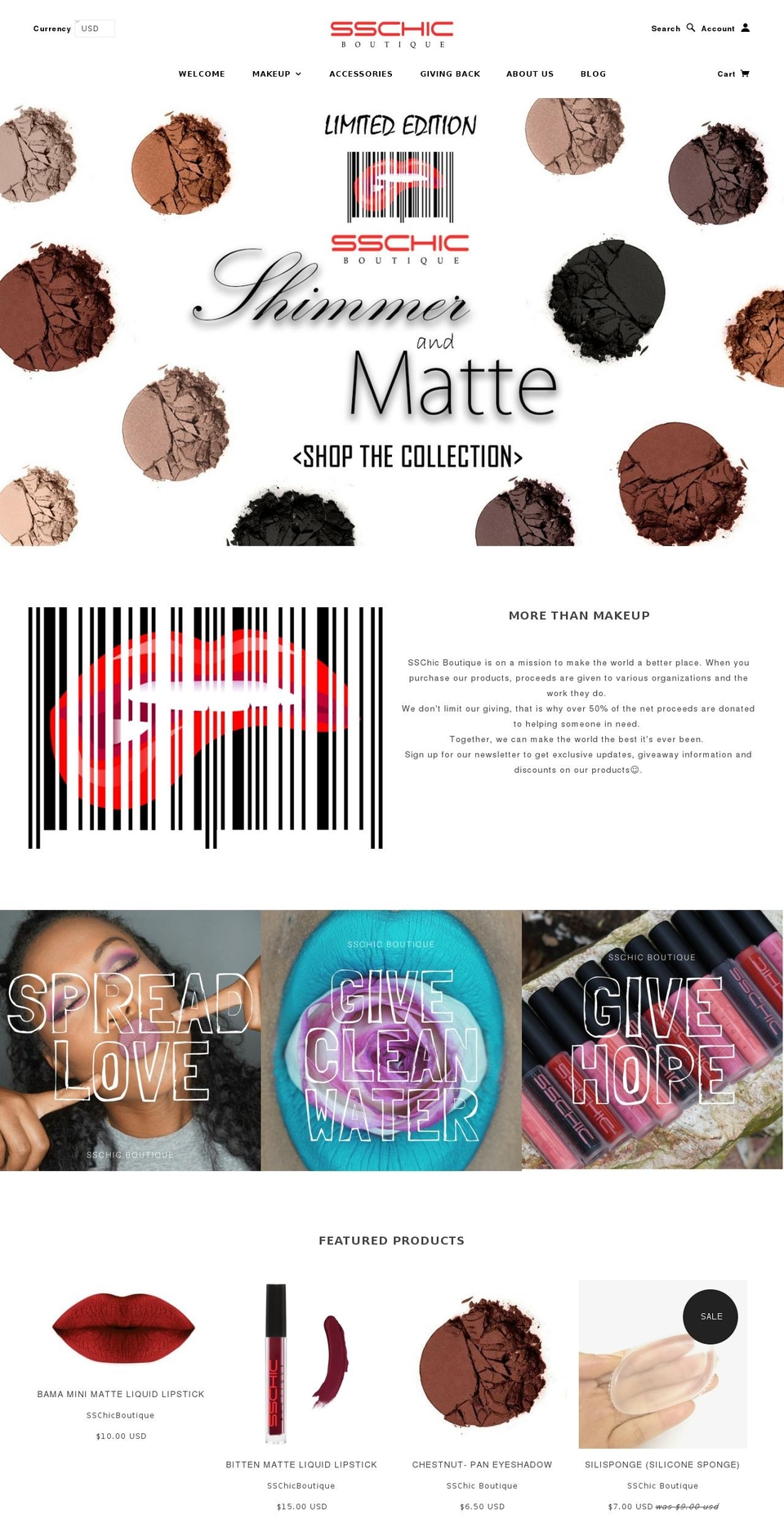 sschicboutique.com shopify website screenshot