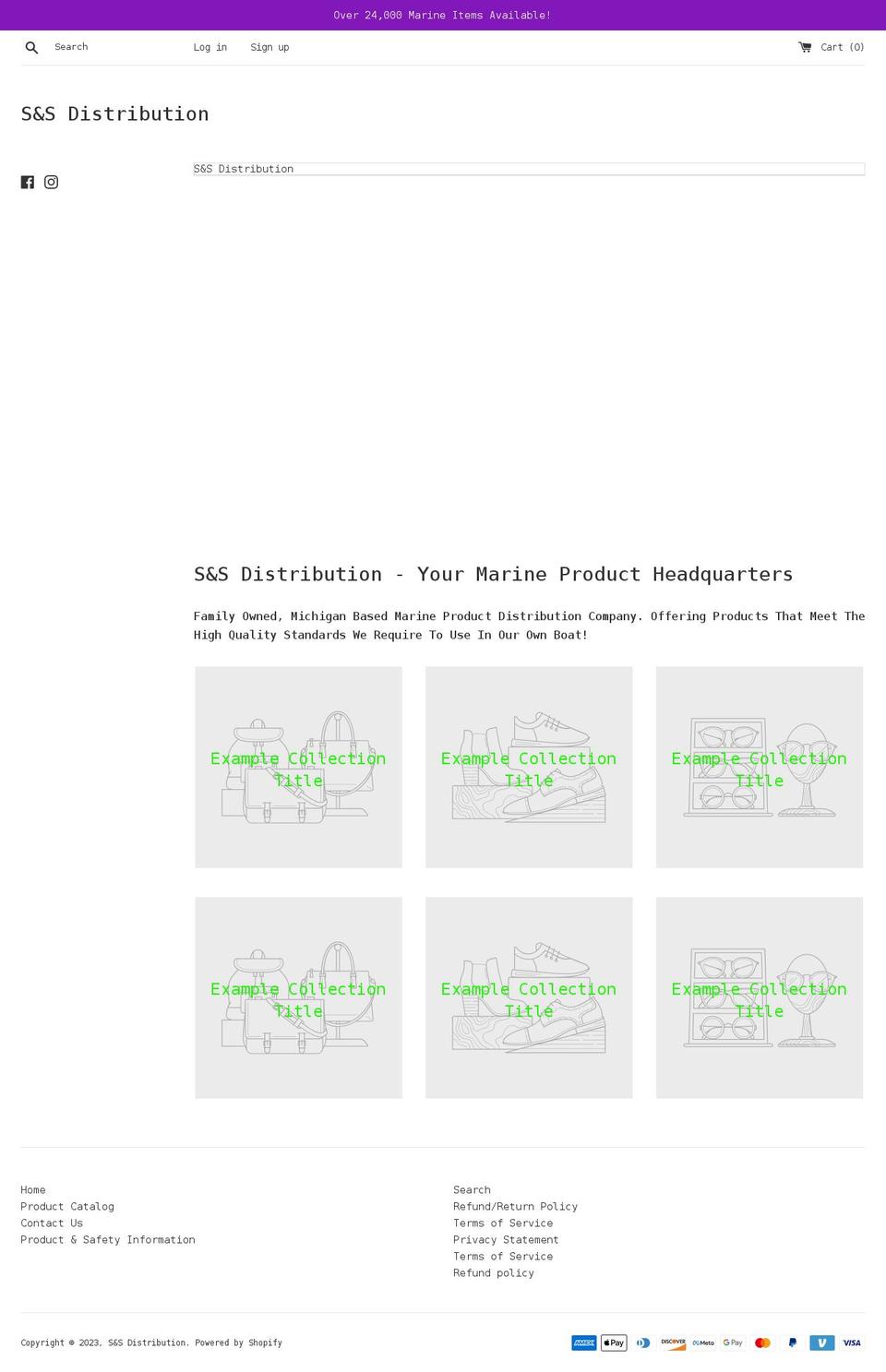 ssdistributionllc.com shopify website screenshot