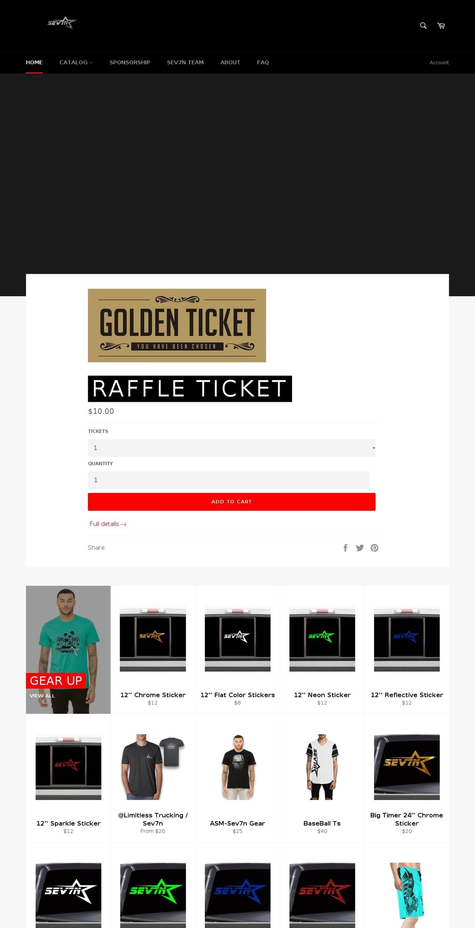 ssev7n.com shopify website screenshot