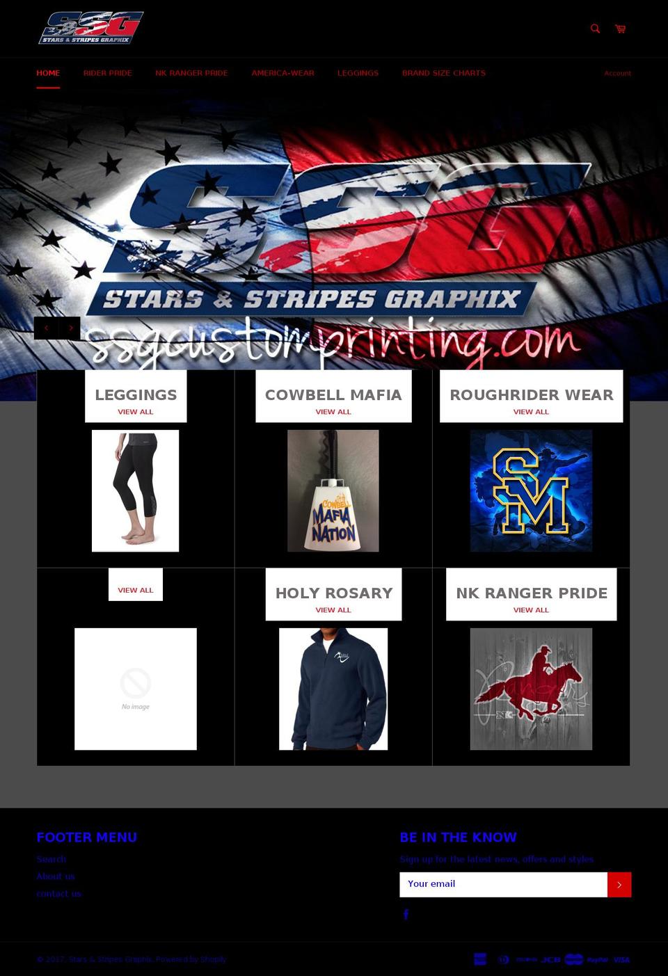 ssgcustomprinting.com shopify website screenshot