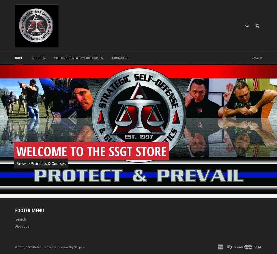 ssgt-defensive-tactics.myshopify.com shopify website screenshot