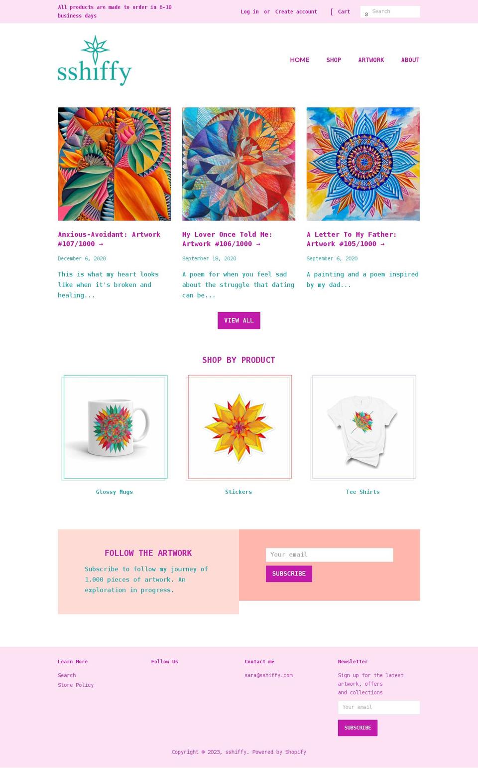 sshiffy.com shopify website screenshot