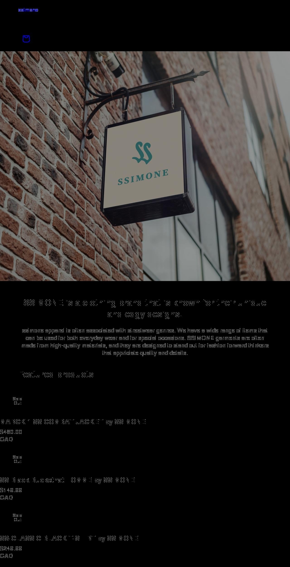 ssimone.com shopify website screenshot