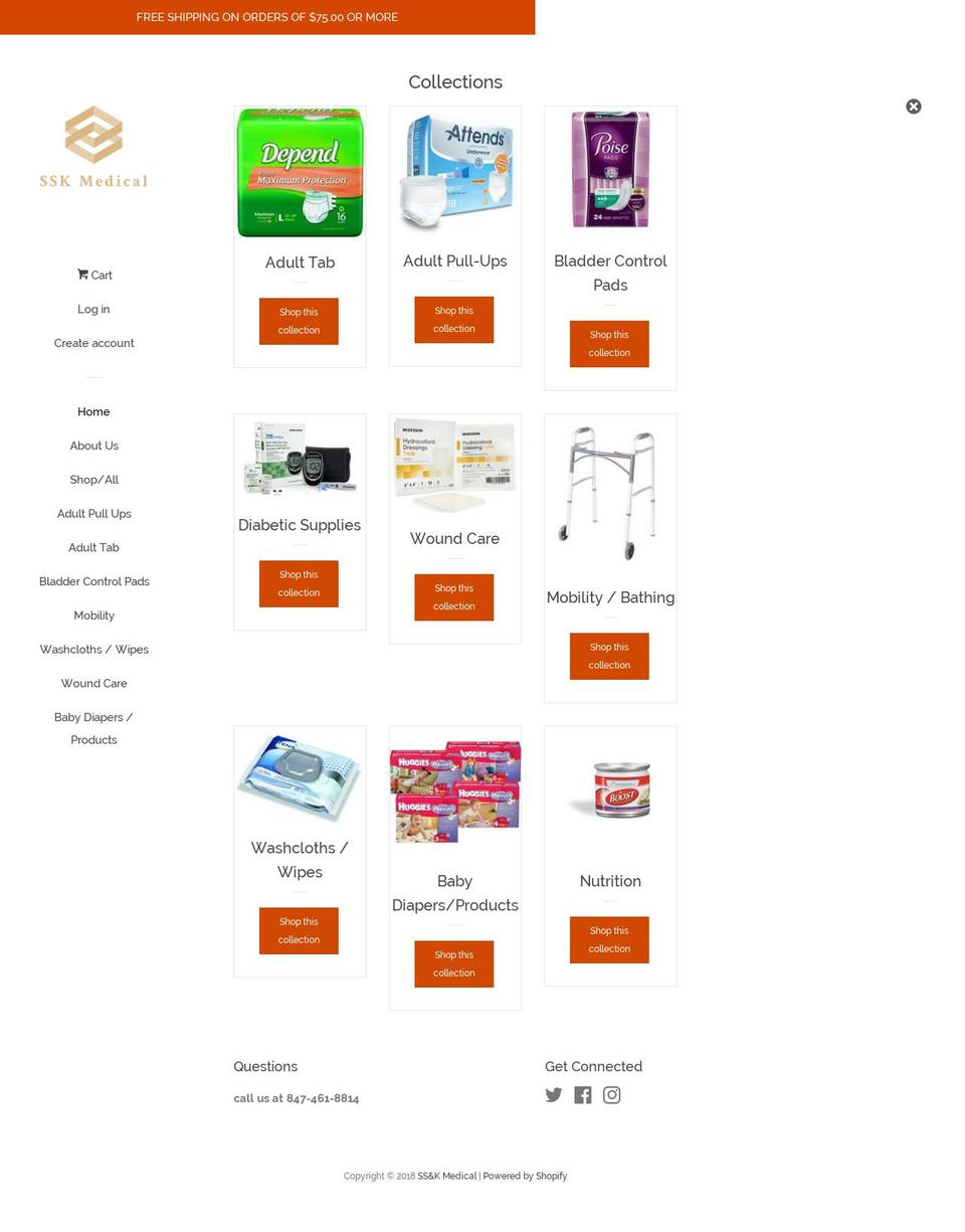 sskdistributors.com shopify website screenshot