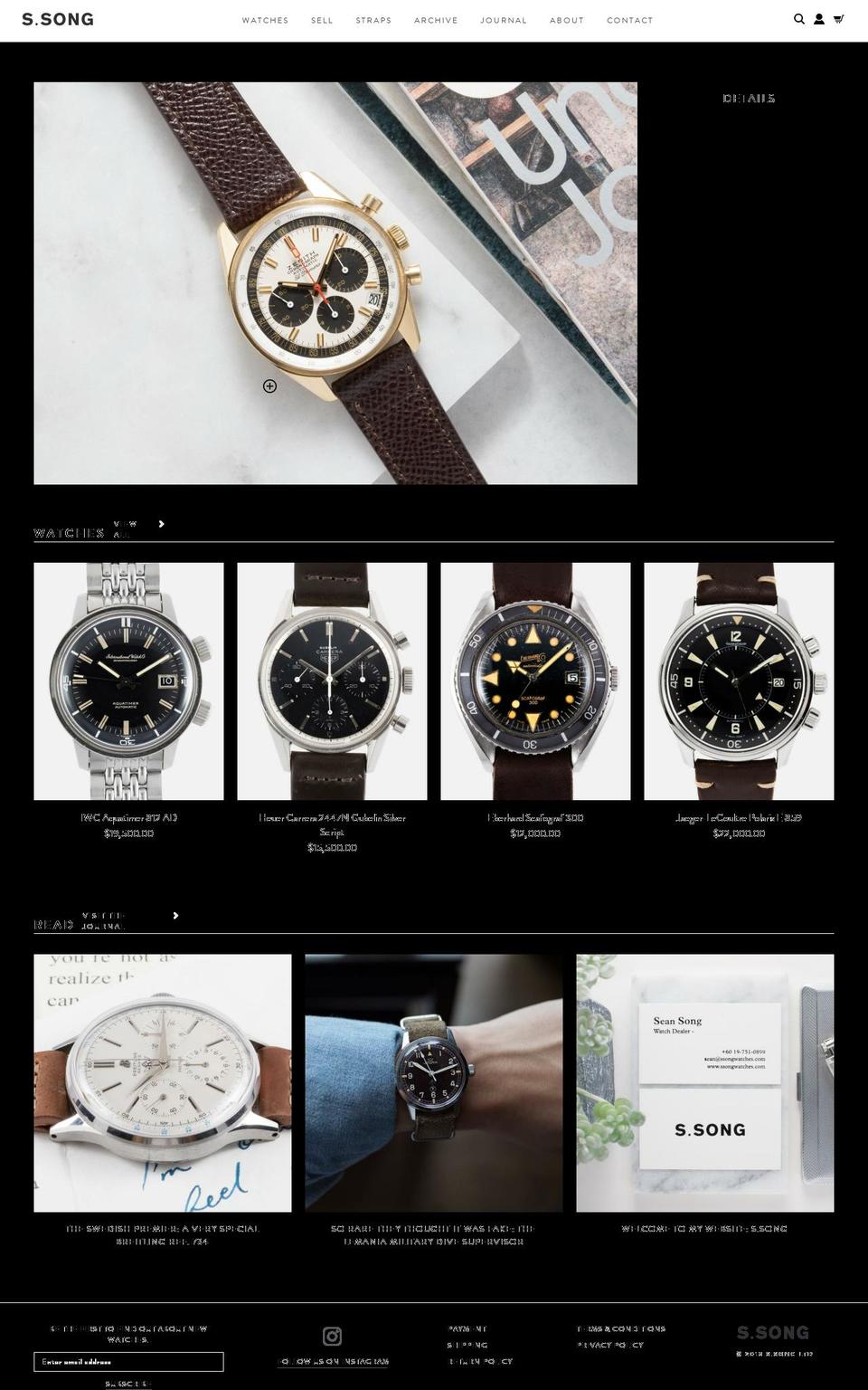 ssongwatches.com shopify website screenshot