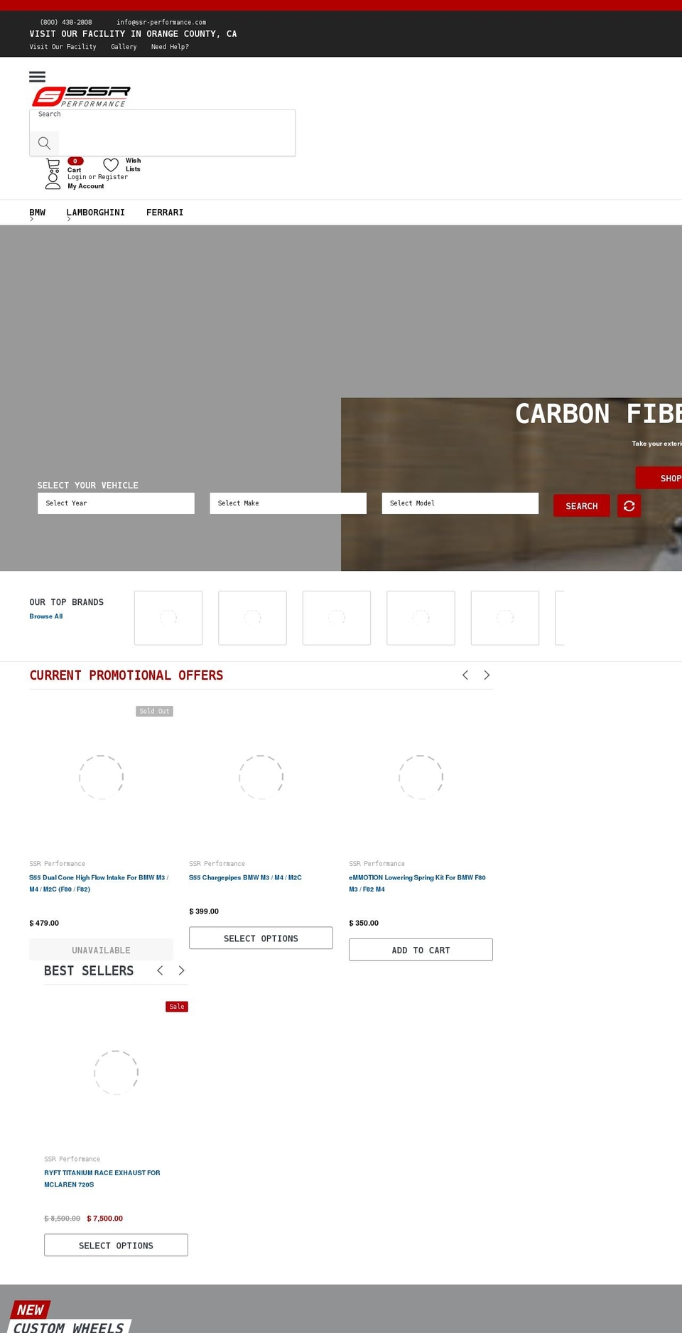 ssrperformance.com shopify website screenshot