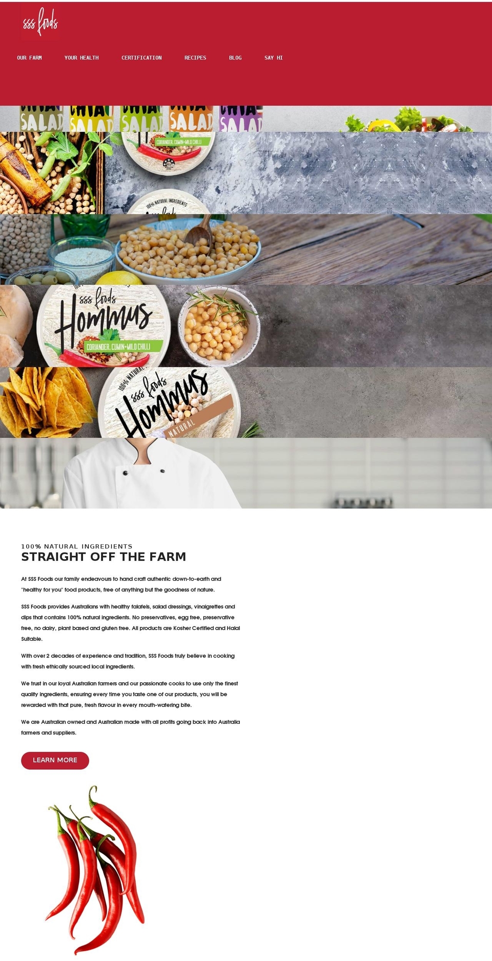 sssfoods.com.au shopify website screenshot