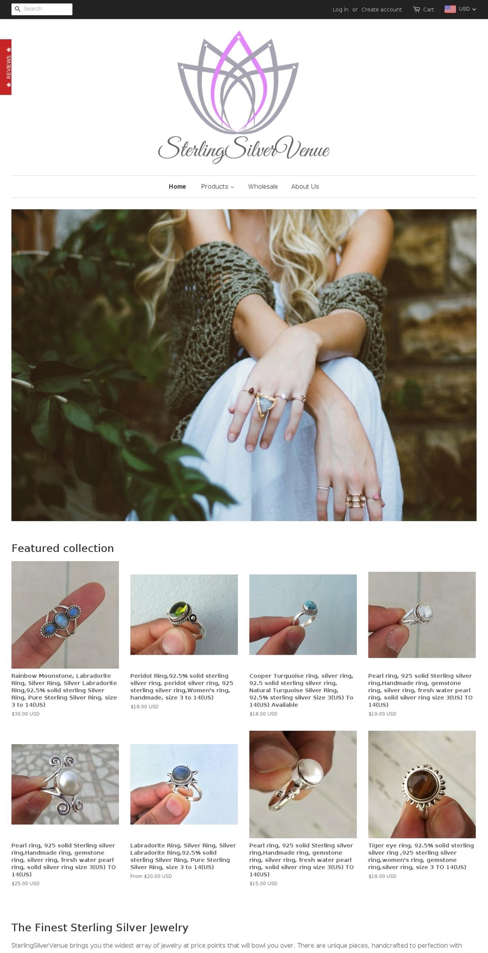 ssterlingsilvervenue.com — Shopify storefront screenshot