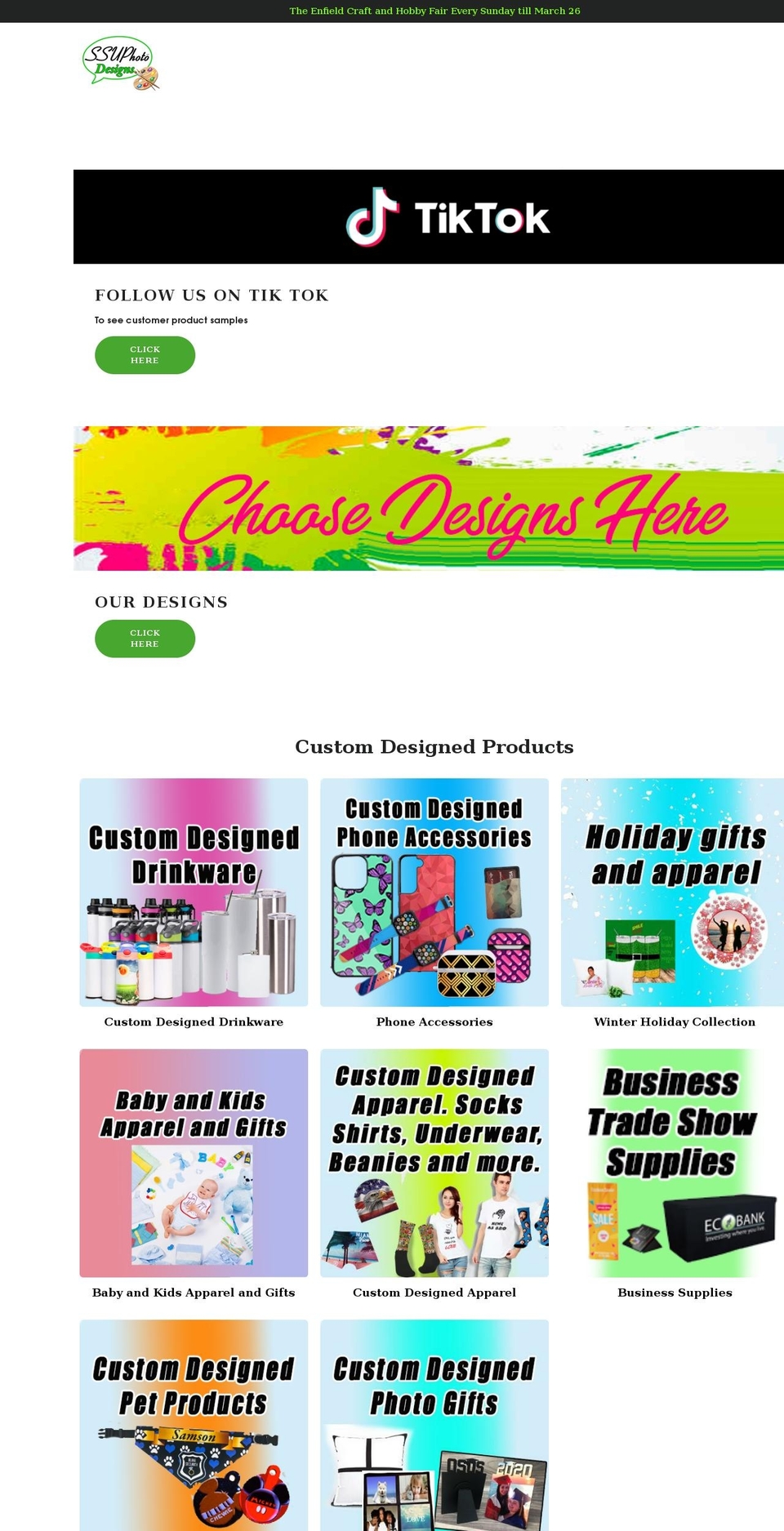 ssuphotodesigns.com shopify website screenshot