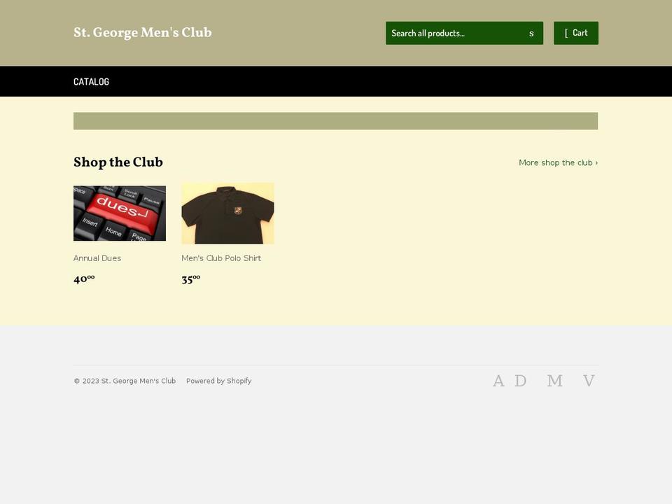st-george-mens-club.myshopify.com shopify website screenshot