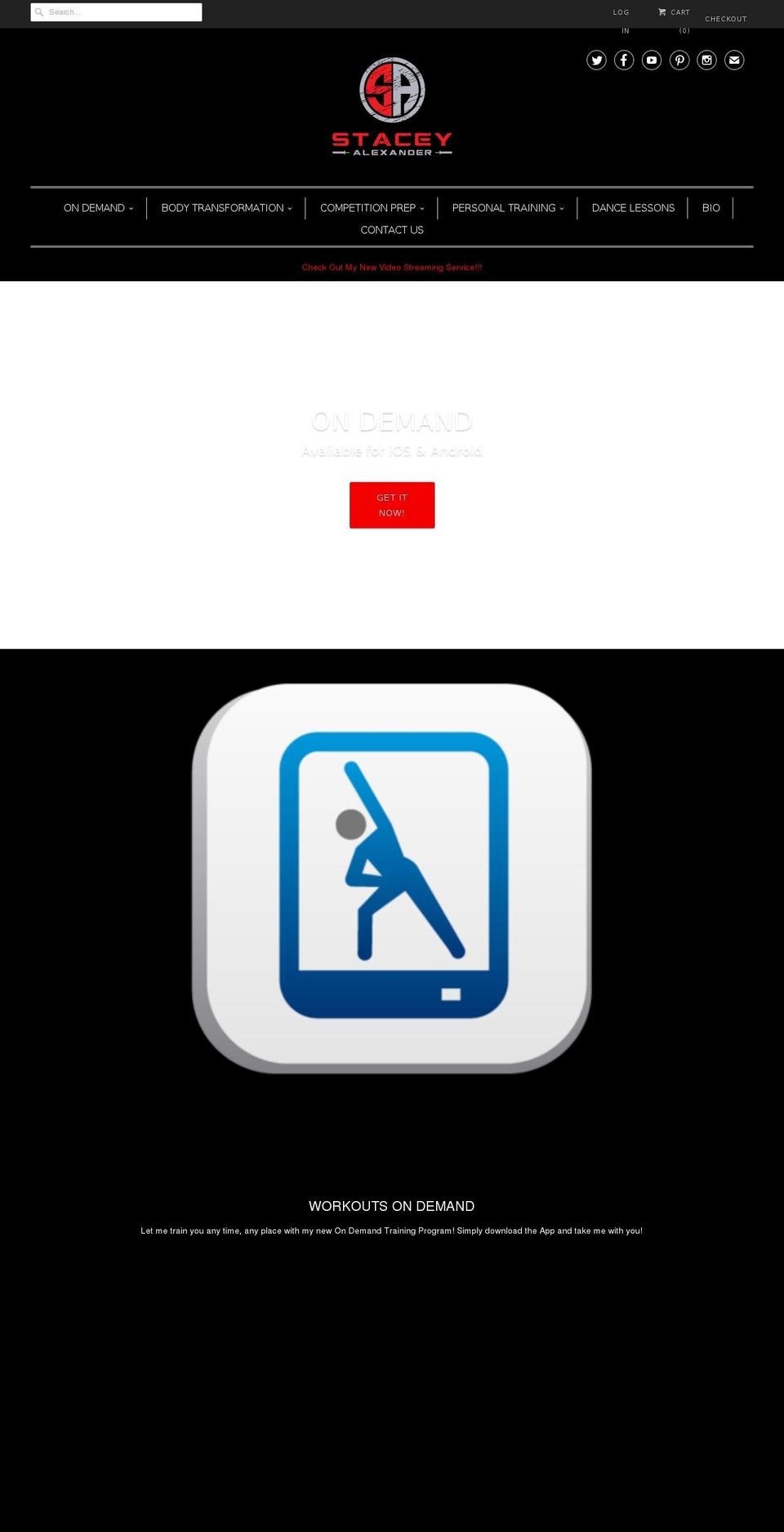 staceyalexandervideos.com — Shopify storefront screenshot