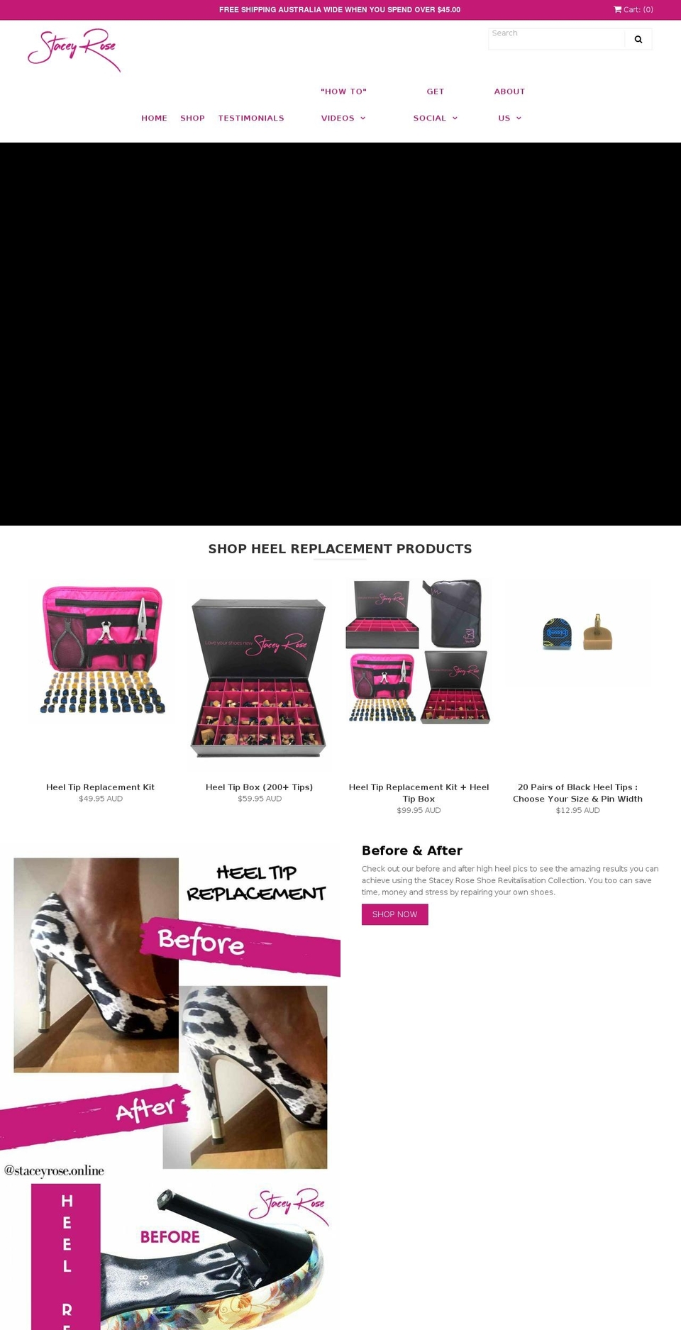 staceyroseonline.com — Shopify storefront screenshot