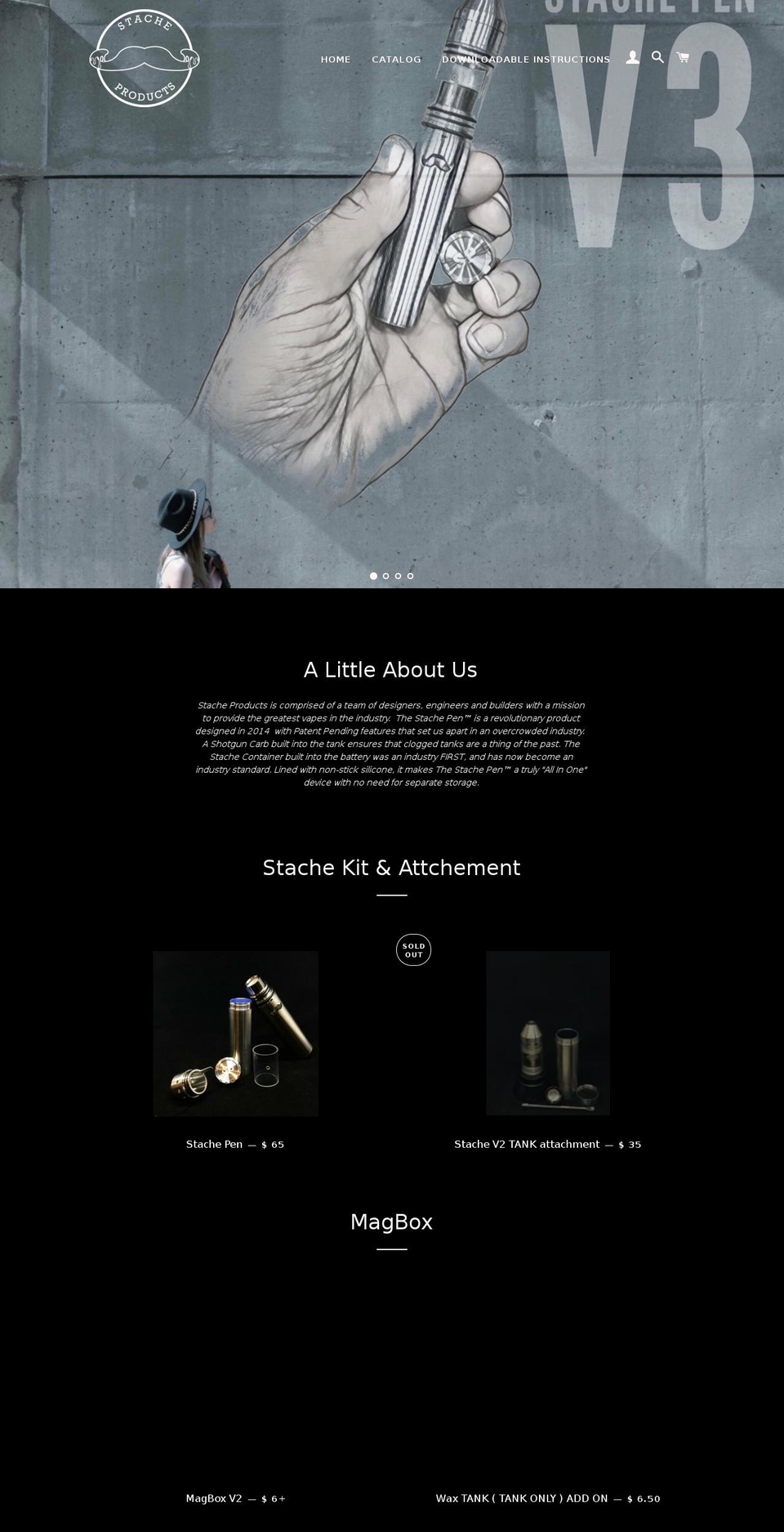 stache-pen.myshopify.com shopify website screenshot