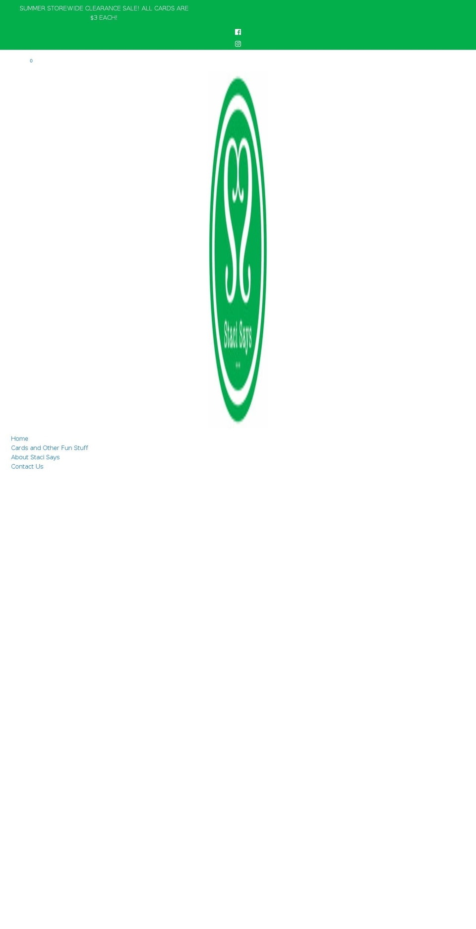 staci-says.com shopify website screenshot