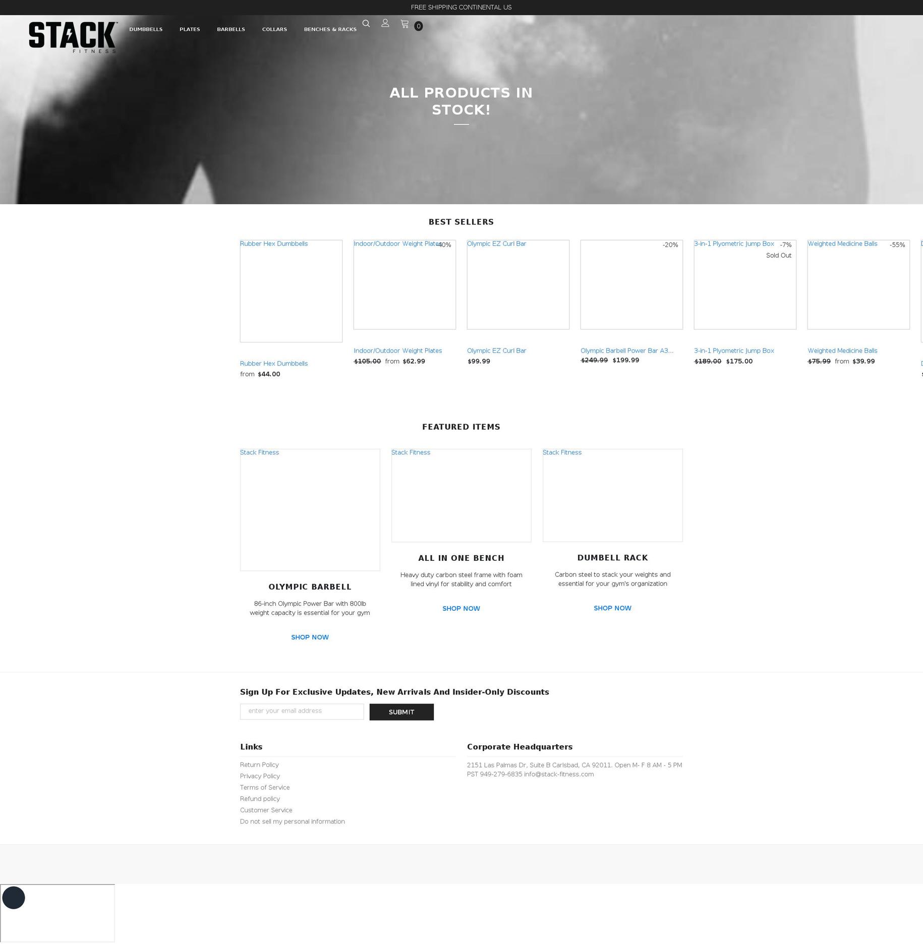 stack-fitness.com shopify website screenshot