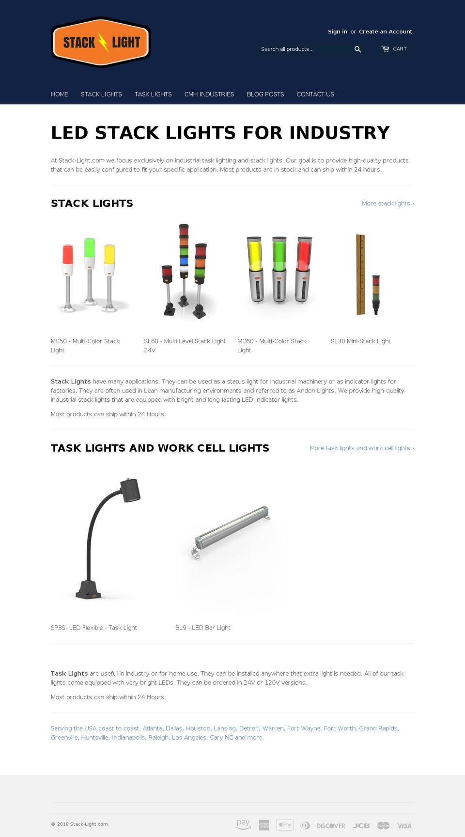 stack-light.com shopify website screenshot