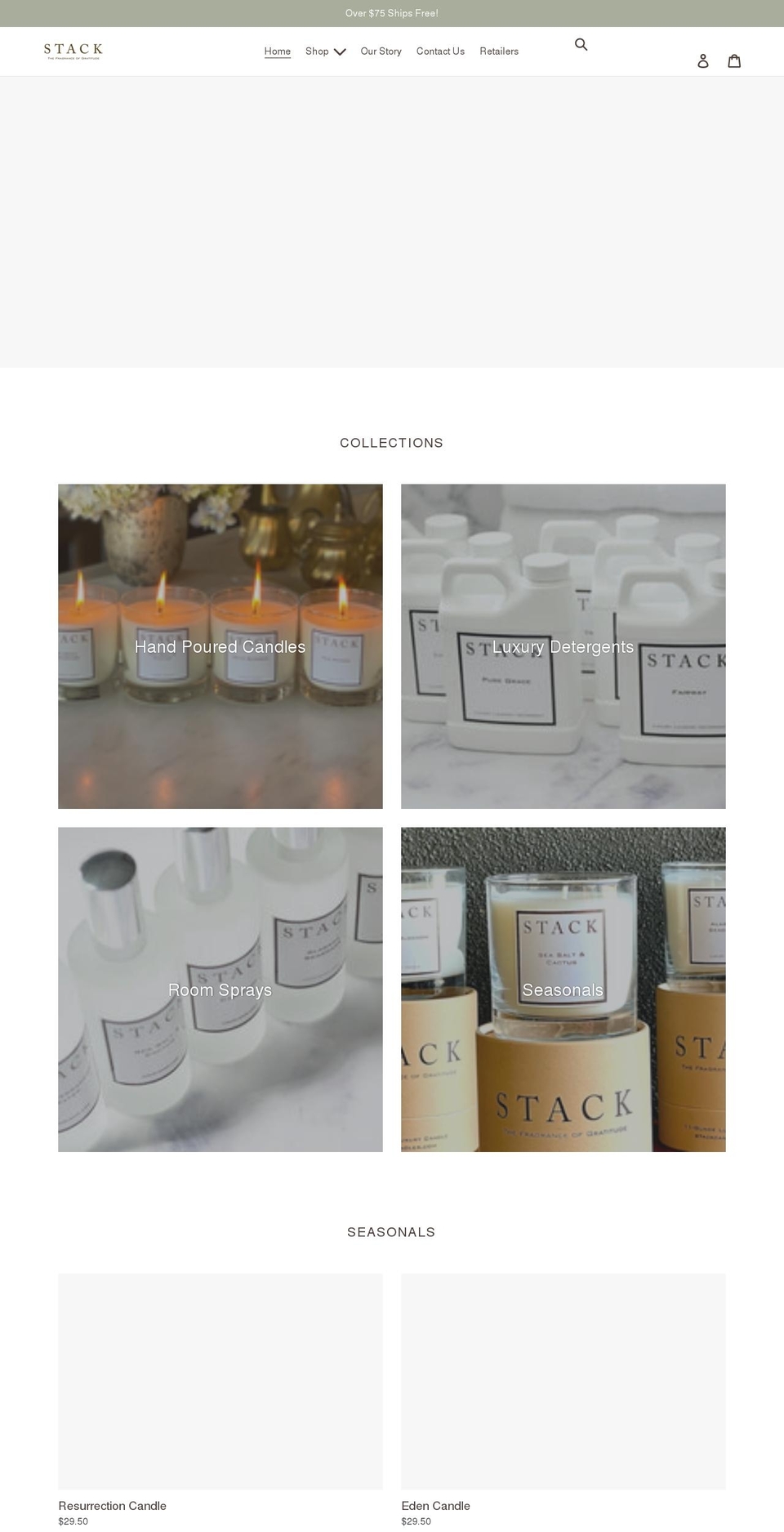 stackcandles.com shopify website screenshot