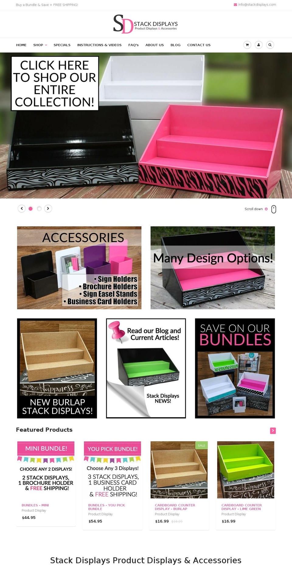 stackdisplays.net shopify website screenshot