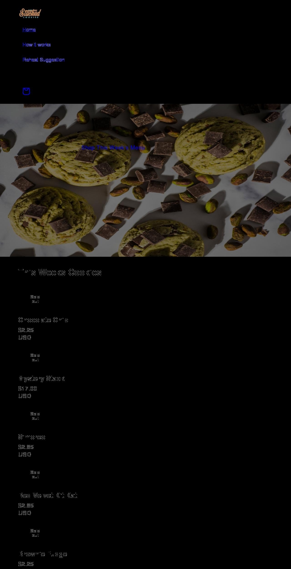 stackedcookieshtx.com shopify website screenshot