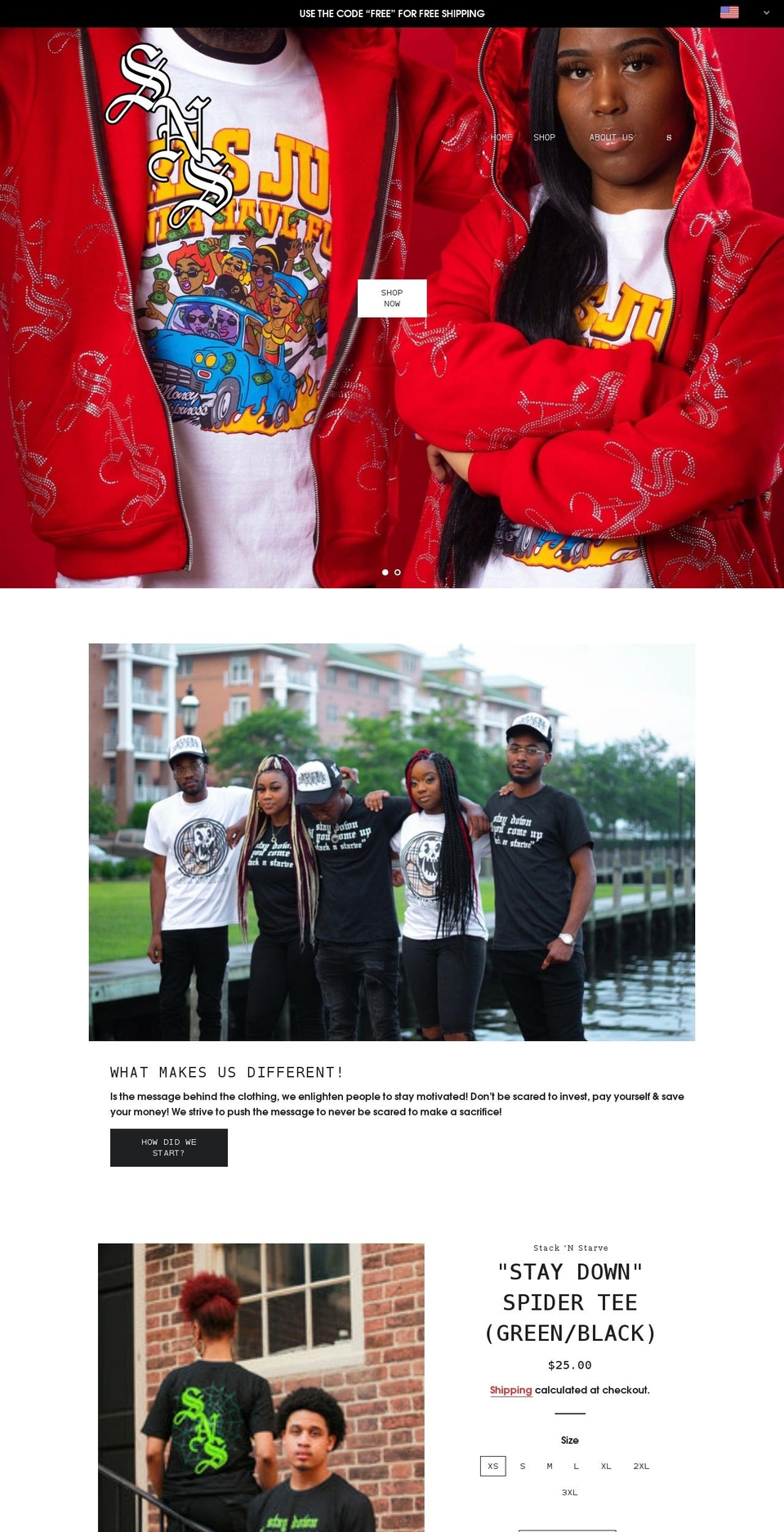 stacknstarve.com shopify website screenshot