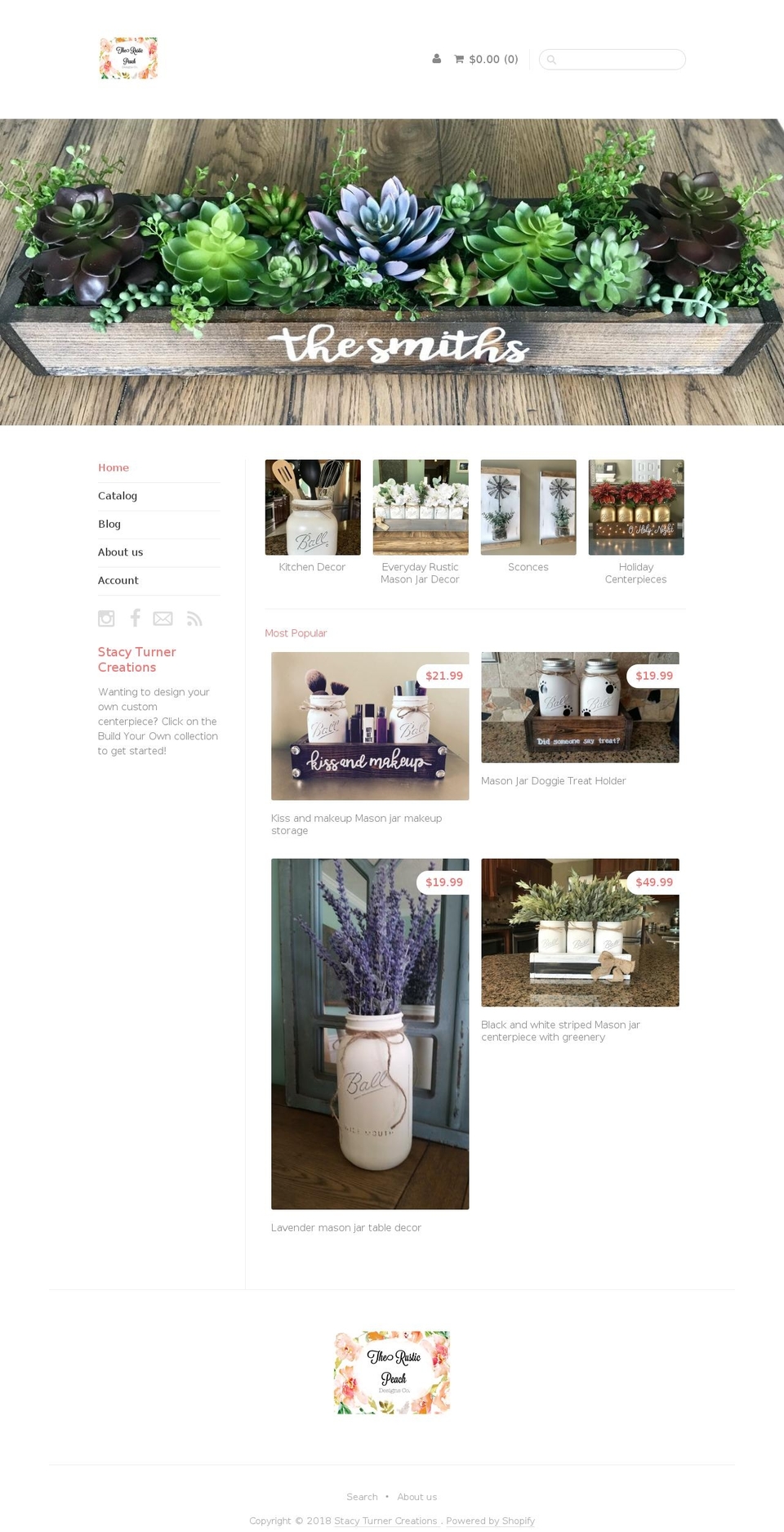 Sugar Shopify theme site example stacyturnercreations.com