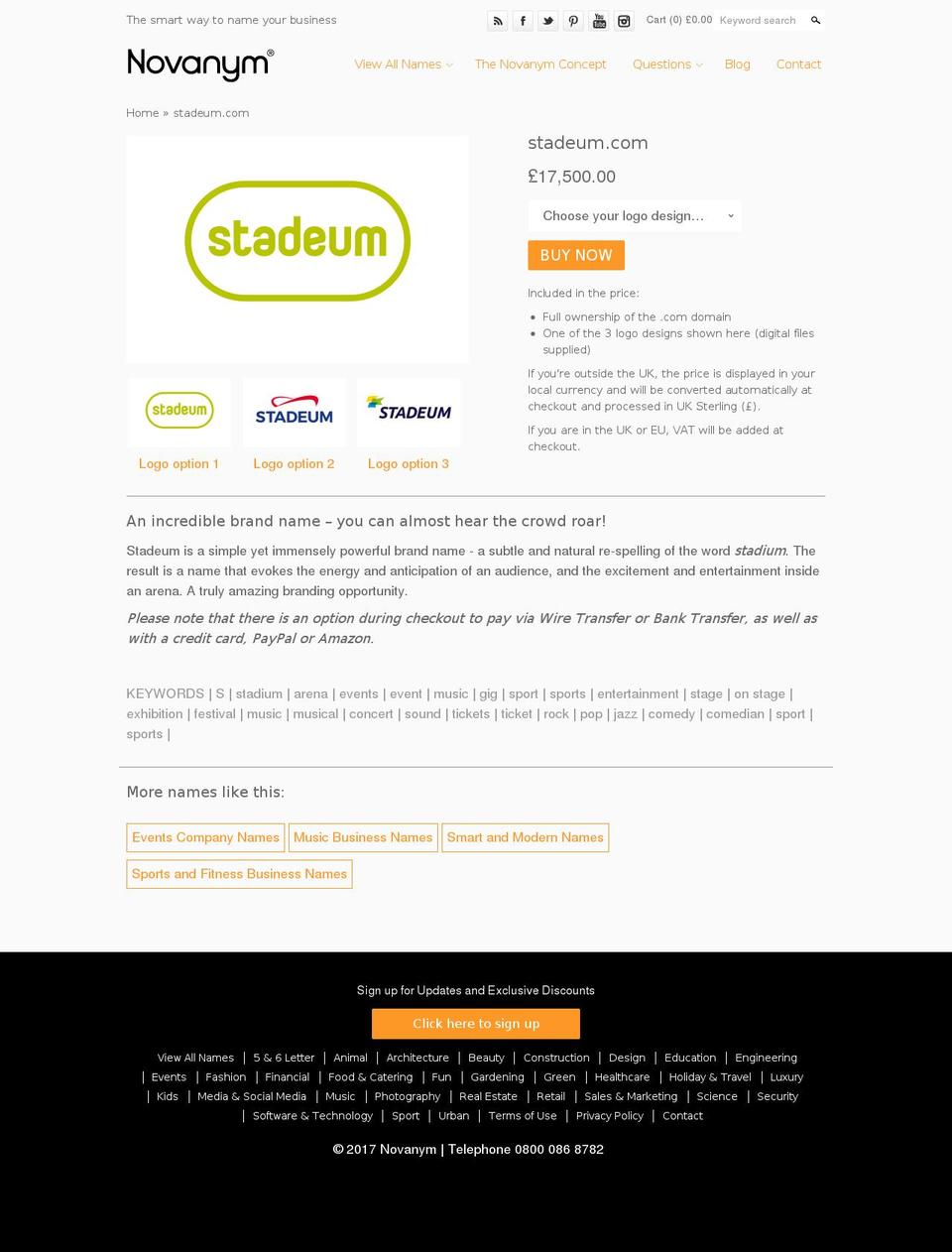 stadeum.com shopify website screenshot