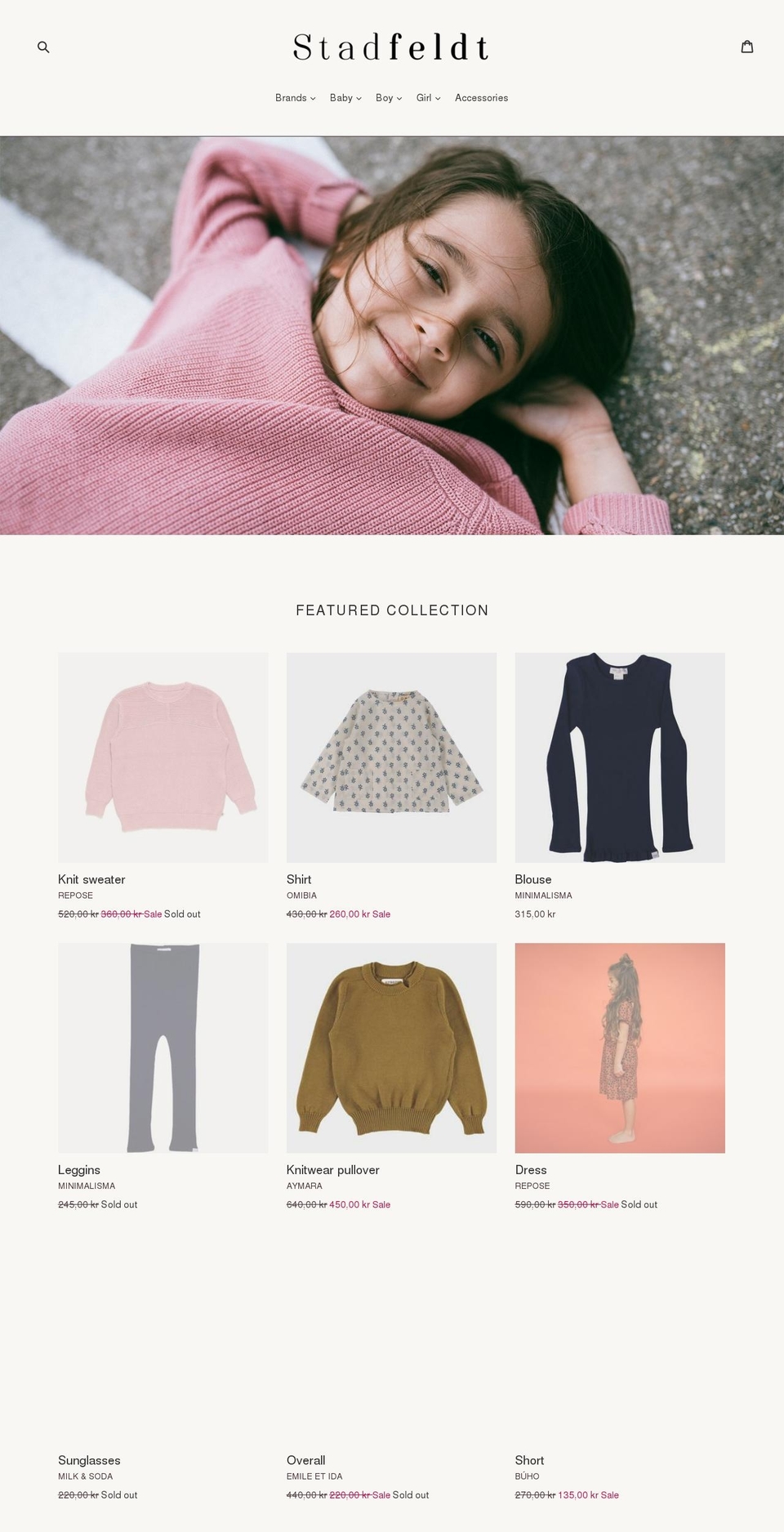 stadfeldt.com — Shopify storefront screenshot