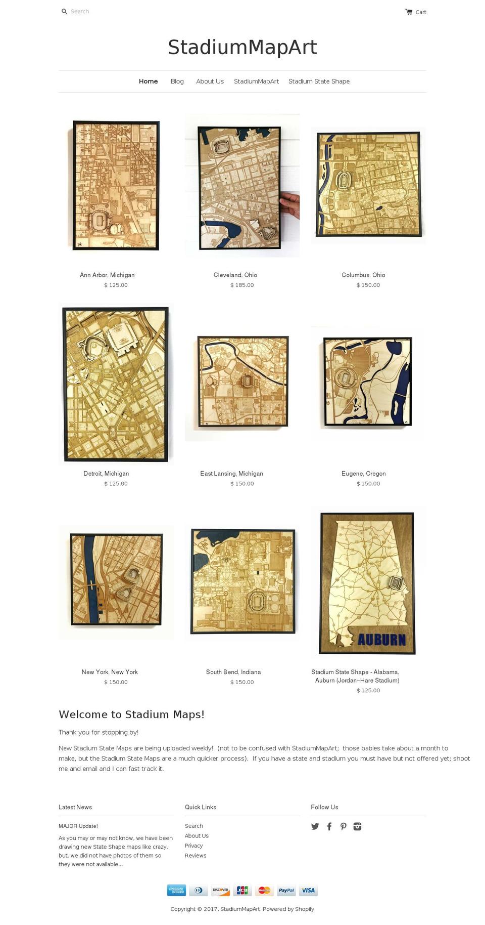 stadiummapart.com shopify website screenshot