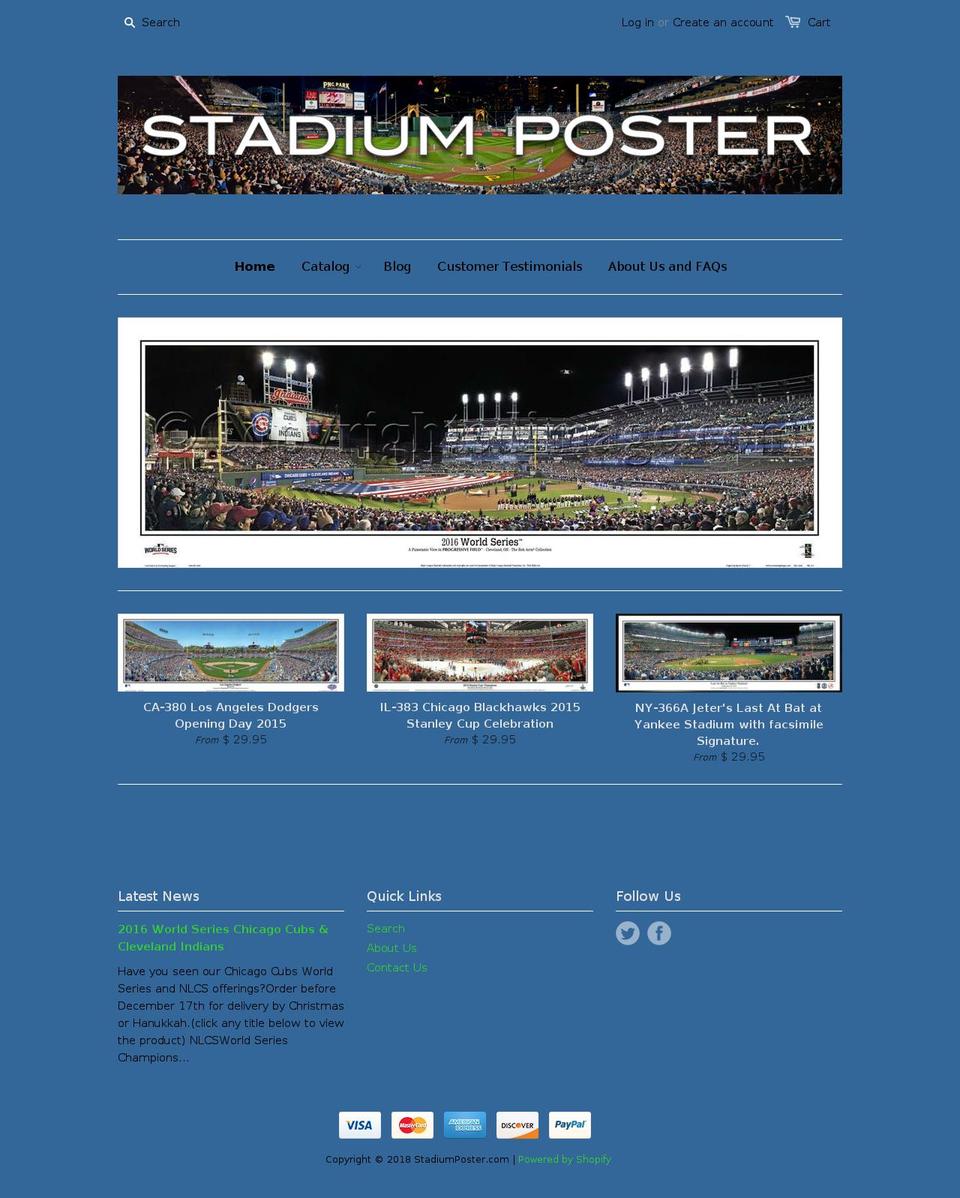 stadiumposter.com — Shopify storefront screenshot