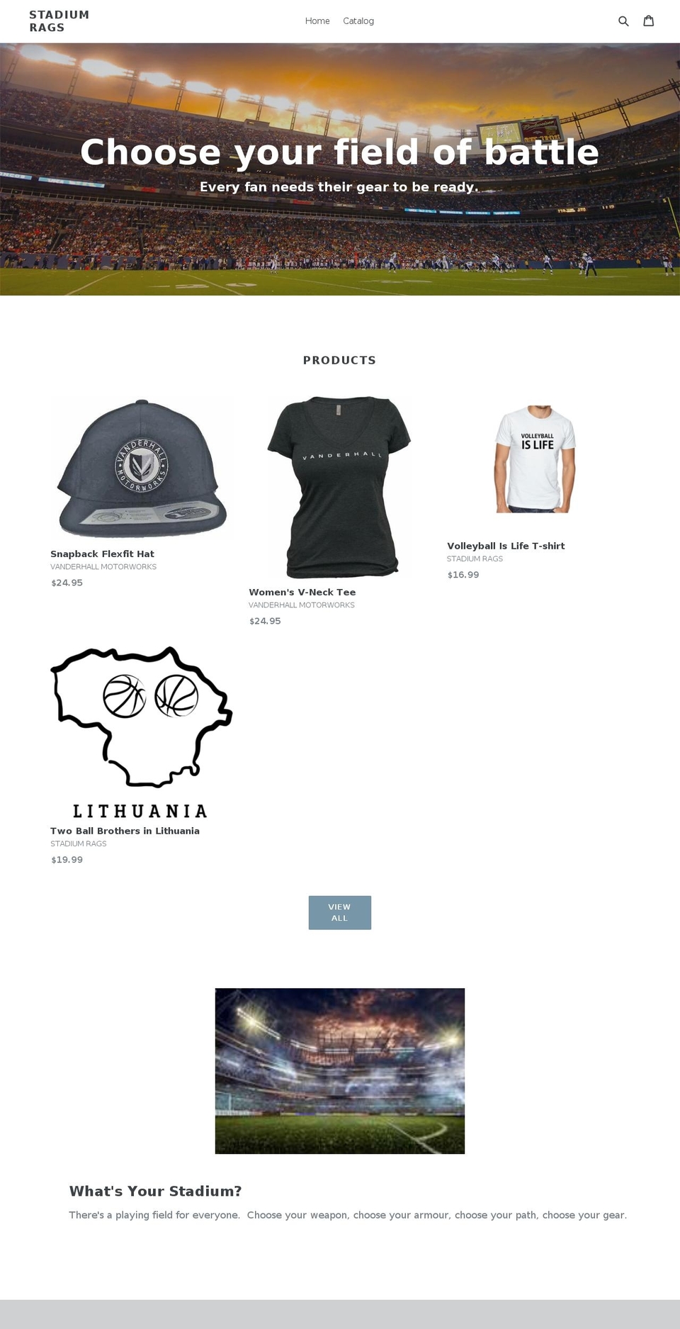 stadiumrags.com — Shopify storefront screenshot