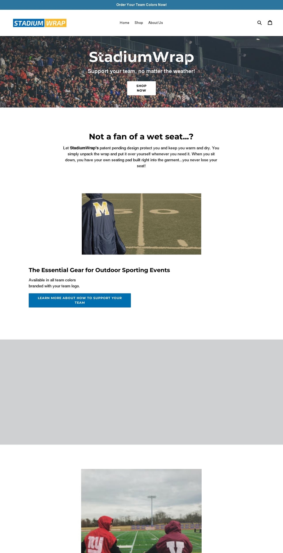 stadiumwrap.net shopify website screenshot