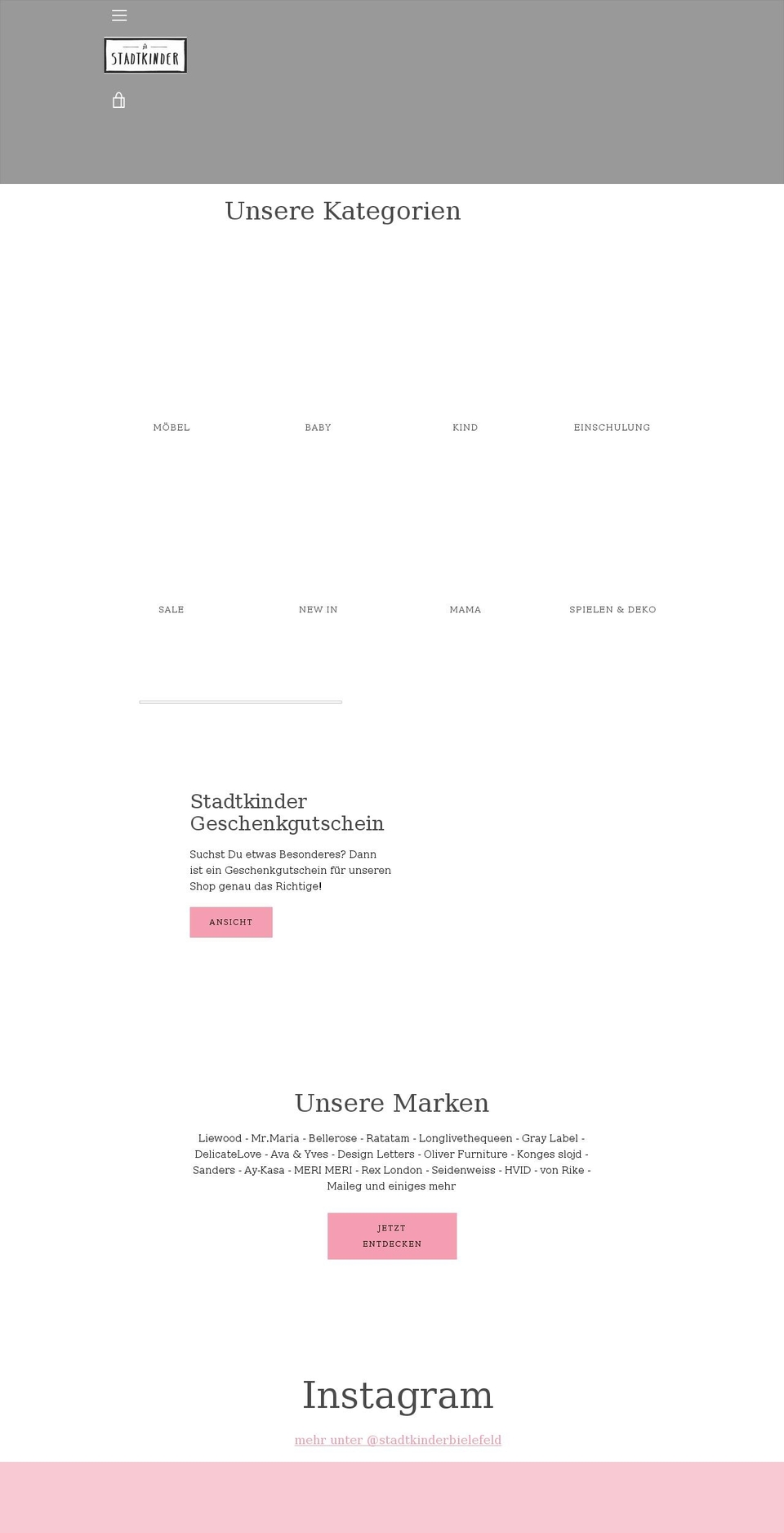 stadtkinder.shop shopify website screenshot