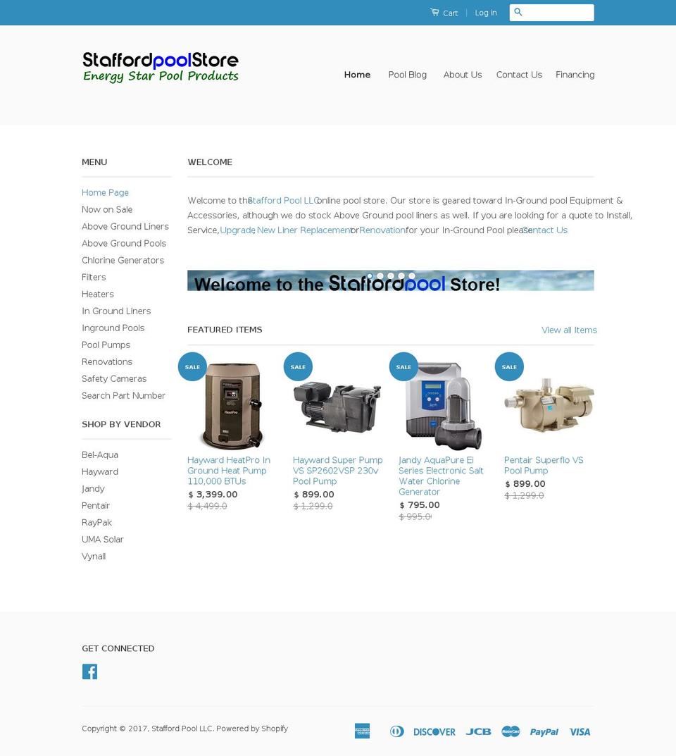 staffordpoolstore.com shopify website screenshot