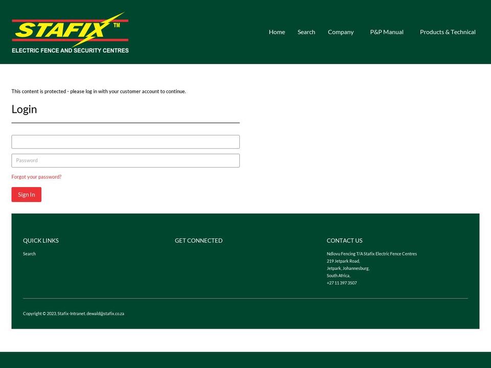 stafixsa.co.za shopify website screenshot