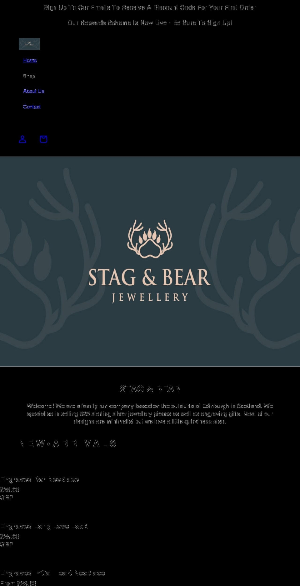 stagandbear.co.uk shopify website screenshot