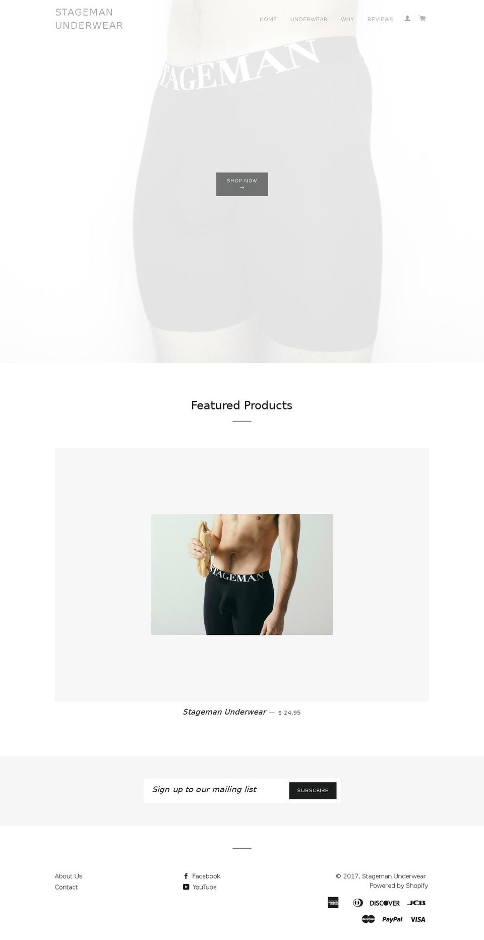stagemanunderwear.com shopify website screenshot