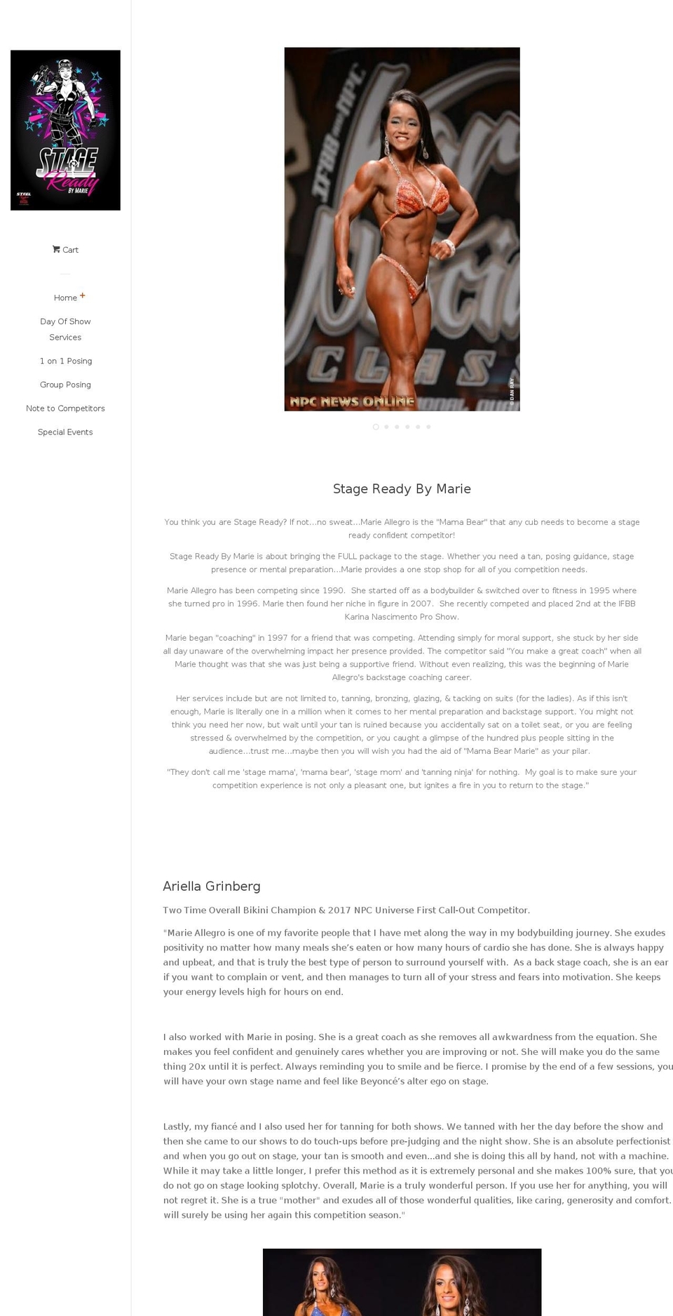 stagereadybymarie.com — Shopify storefront screenshot