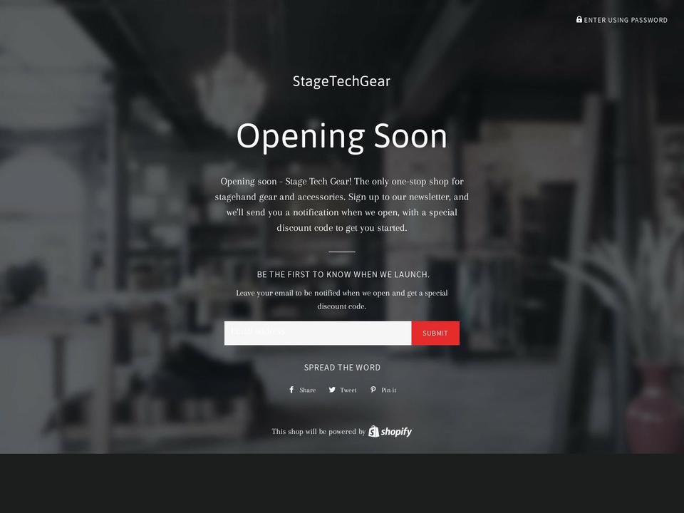 stagetechgear.com — Shopify storefront screenshot