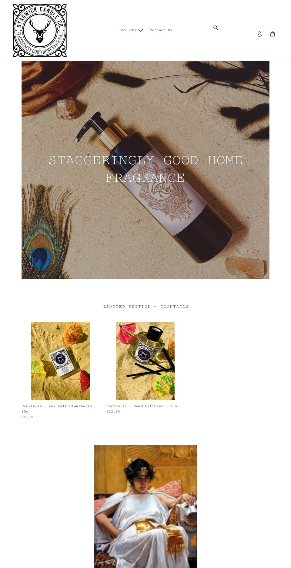 stagwickcandleco.co.uk shopify website screenshot