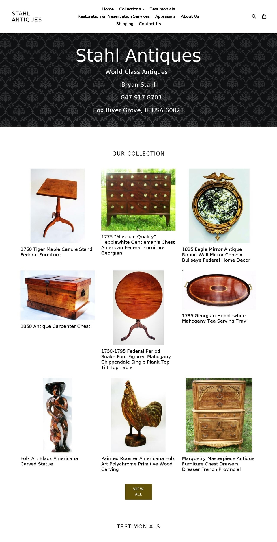 stahlantiques.com — Shopify storefront screenshot