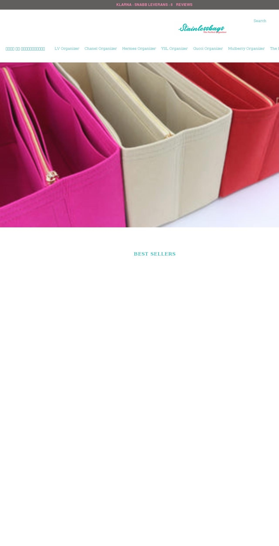 stainlessbags.com shopify website screenshot