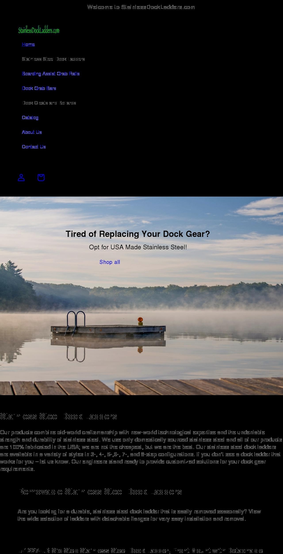 stainlessdockladders.com shopify website screenshot