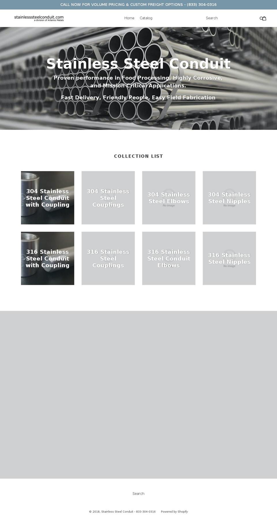 stainlesssteelconduit.com — Shopify storefront screenshot