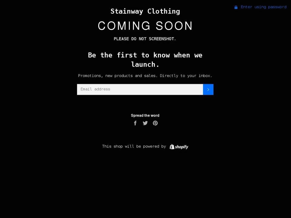 stainway-clothing.myshopify.com shopify website screenshot