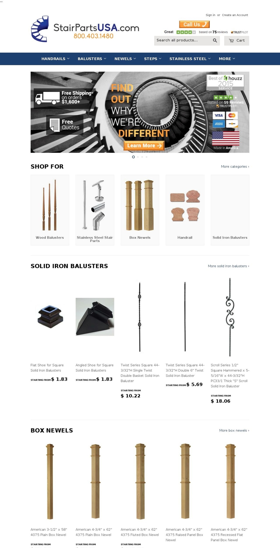 stairpartusa.com shopify website screenshot