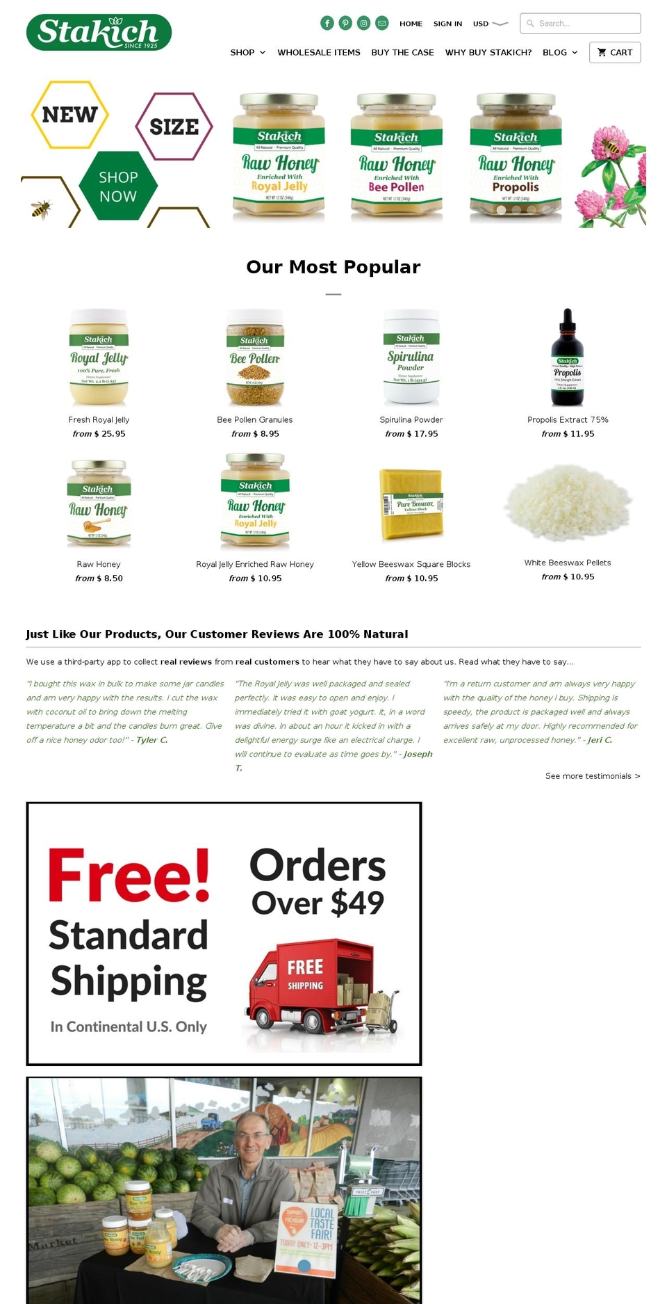 stakich.com shopify website screenshot