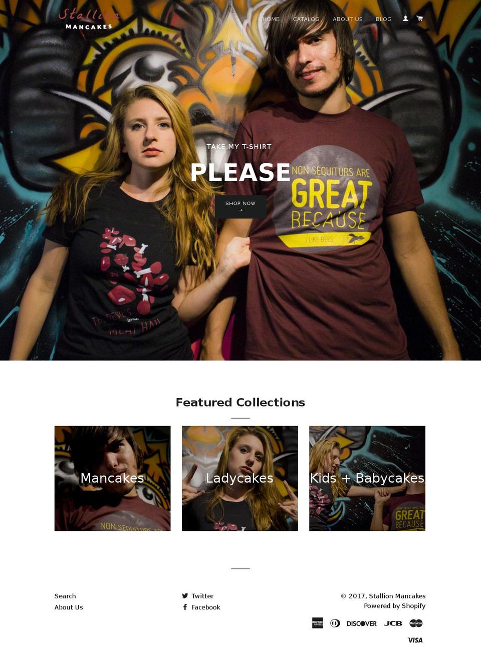 stallionmancakes.com shopify website screenshot